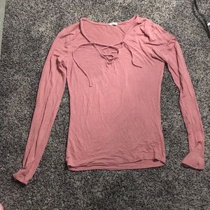 dusty rose long sleeve shirt
